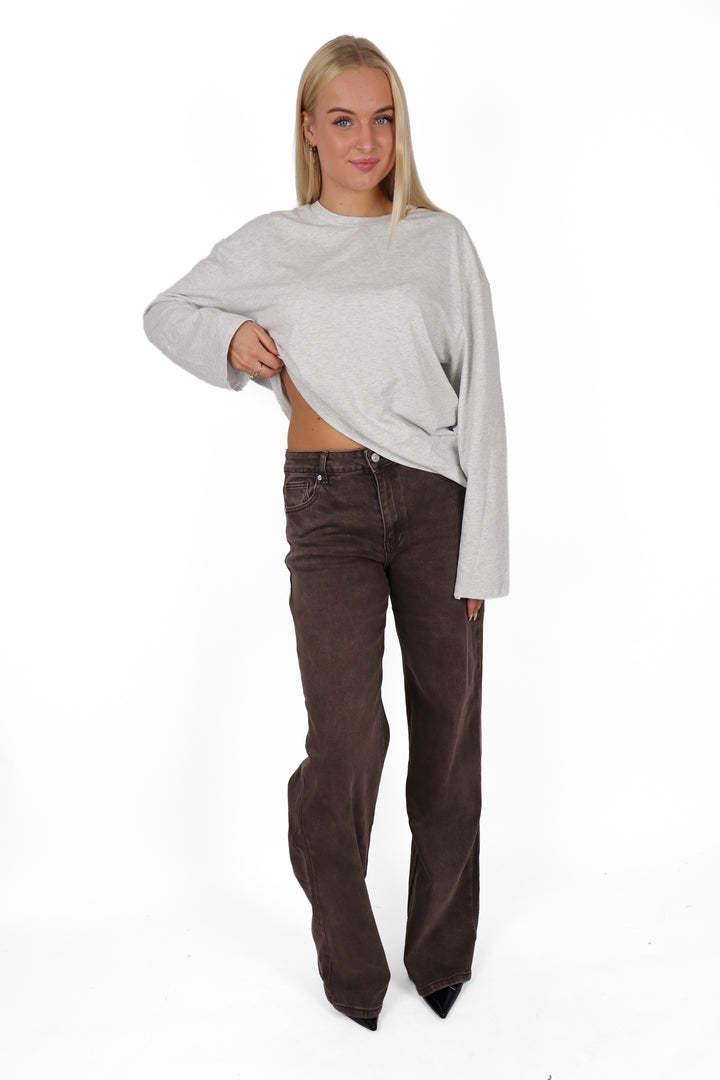Mocha Muse Midwaist TALL Wide Leg Jeans - Non Stretch