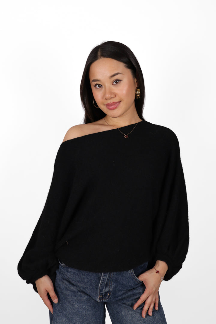 Hailie Off Shoulder Sweater - Stretch