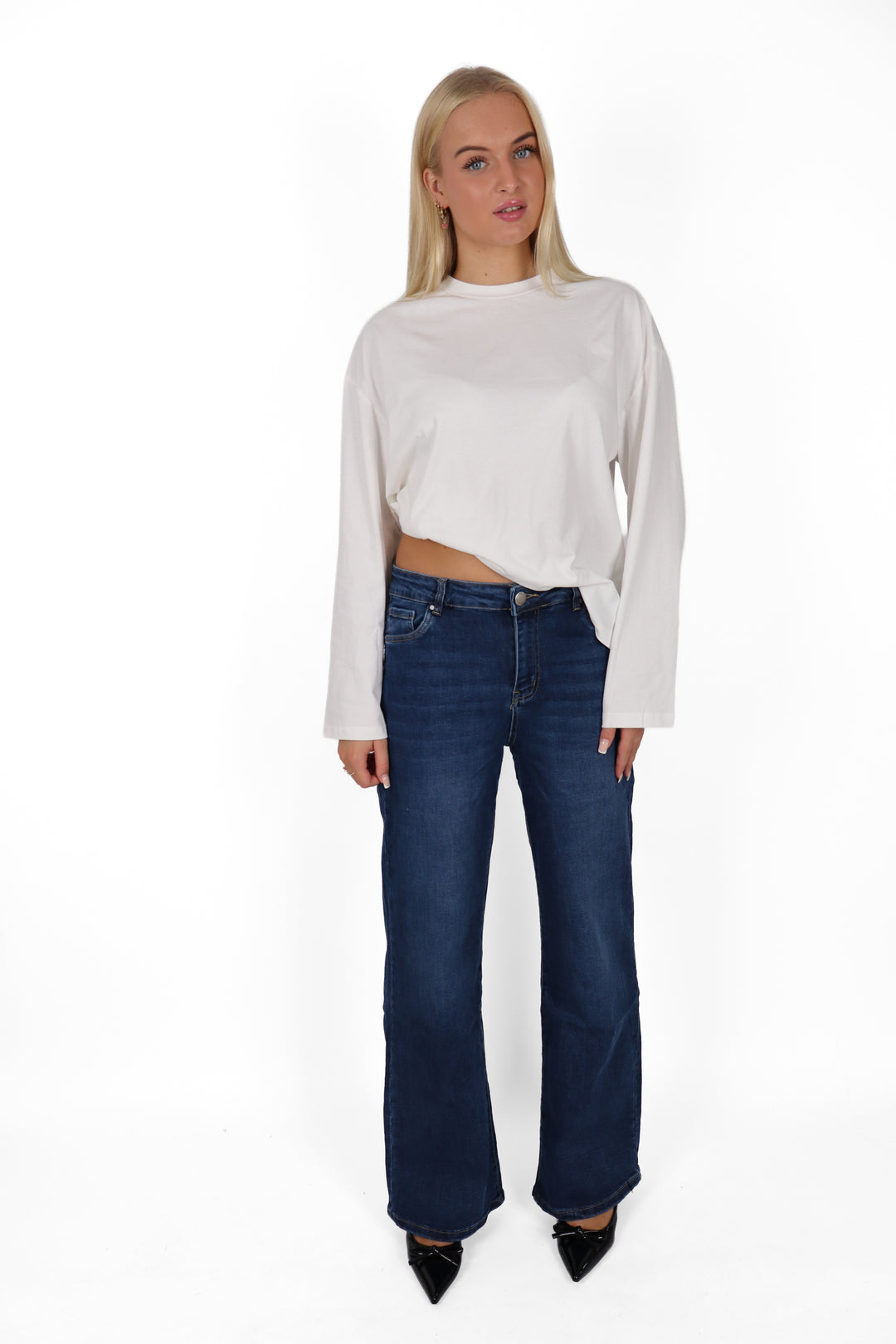 2728 Plus Size Wide Leg Jeans - Stretch