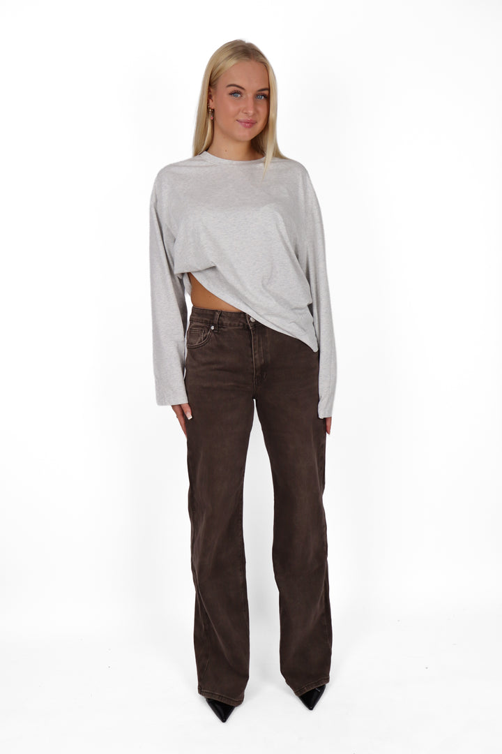 Mocha Muse Midwaist TALL Wide Leg Jeans - Non Stretch