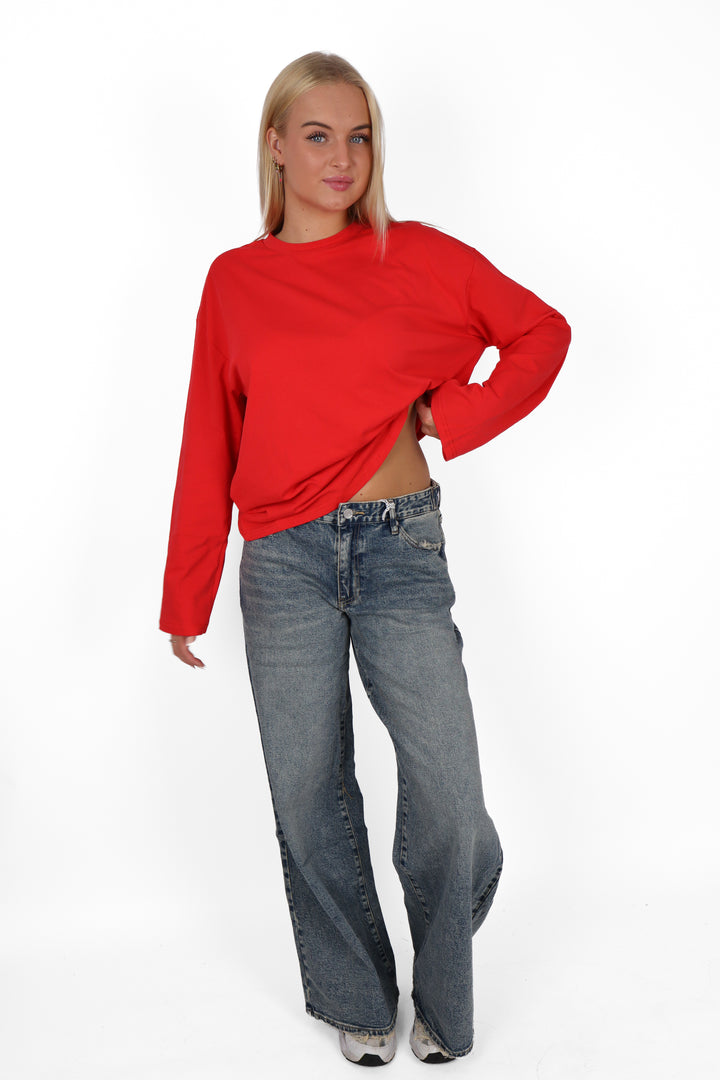 Fitted Midwaist Wide Leg Jeans - Light Stretch