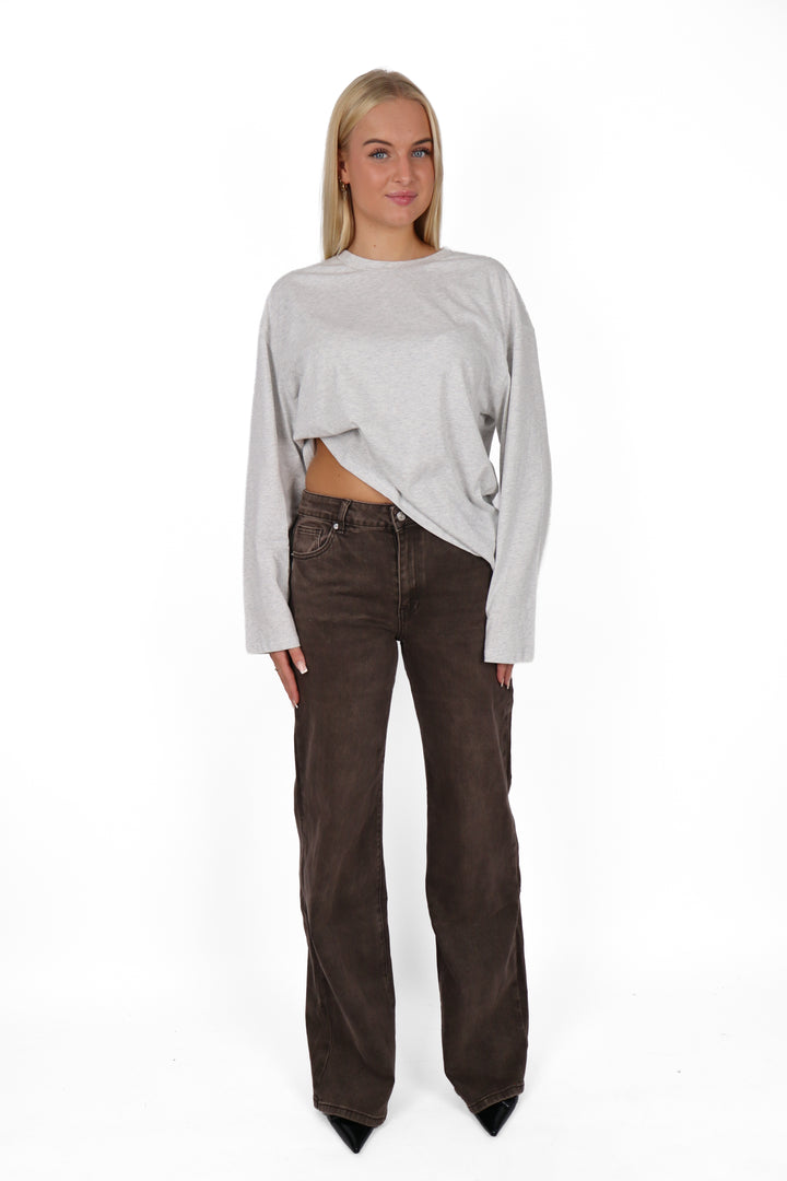 Mocha Muse Midwaist TALL Wide Leg Jeans - Non Stretch