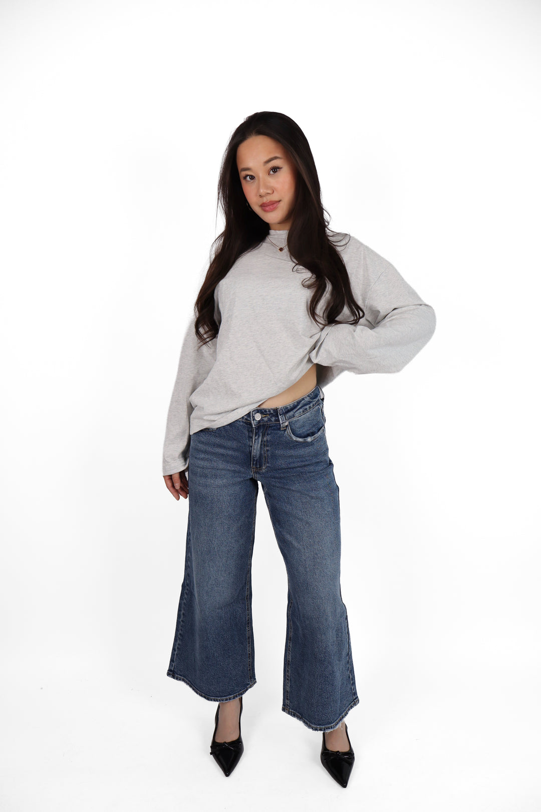 3995 Petite Extra Wide Leg Jeans - Non Stretch