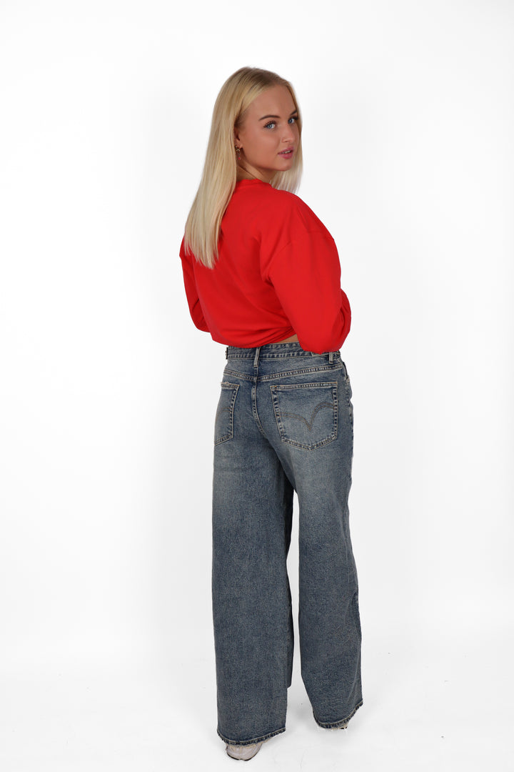 Fitted Midwaist Wide Leg Jeans - Light Stretch