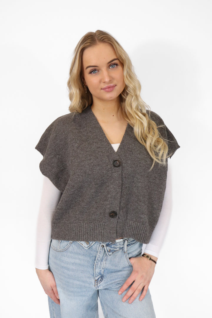 Soft Knit Button Gilet
