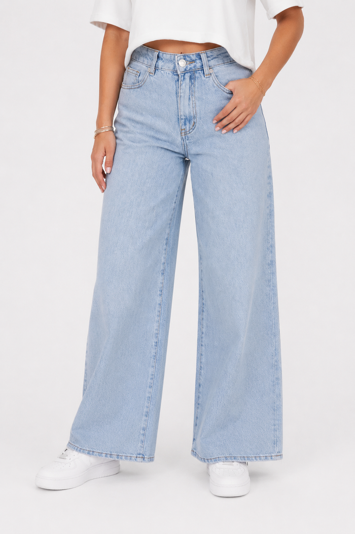 Palazzo Petite Wide Leg Jeans - Stretch
