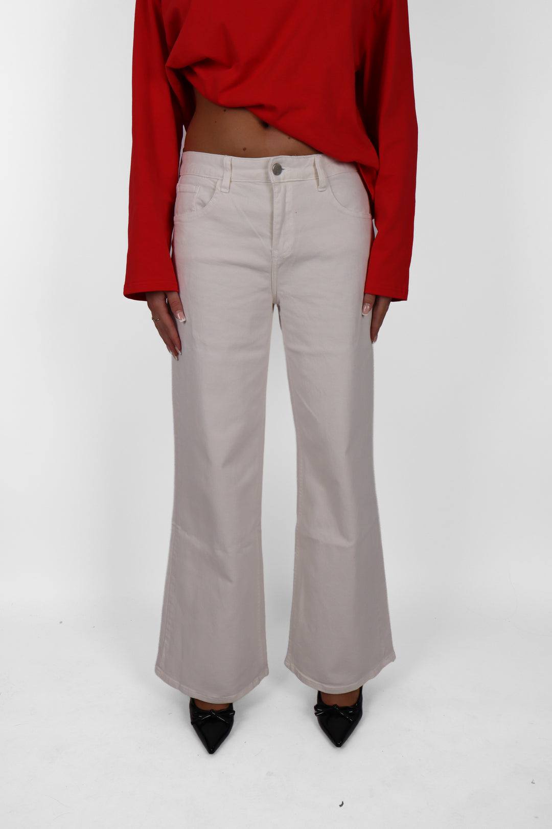 Kaya Midwaist Wide Leg Jeans - Stretch