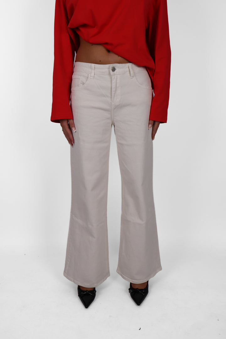 Kaya Midwaist Wide Leg Jeans - Stretch