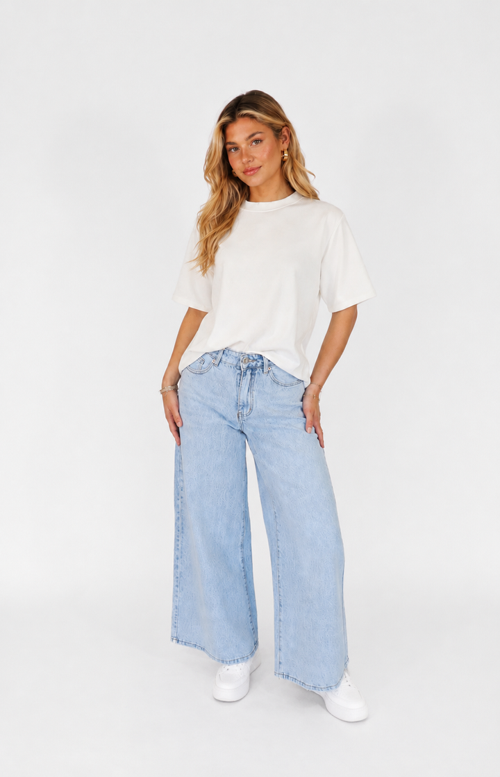 Palazzo Petite Wide Leg Jeans - Stretch