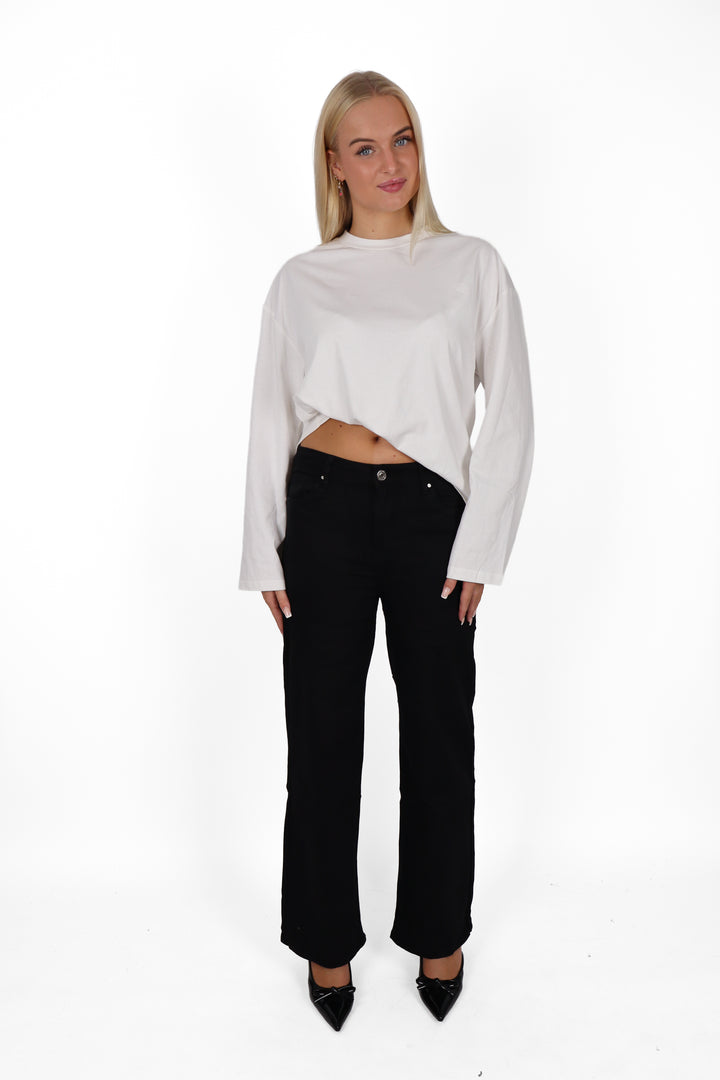 2498 Plus Size Wide Leg Jeans - Stretch