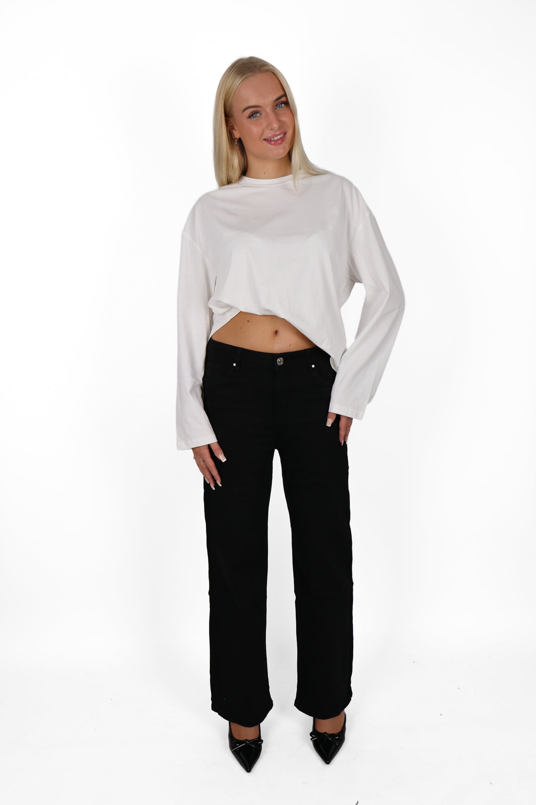 2498 Plus Size Wide Leg Jeans - Stretch