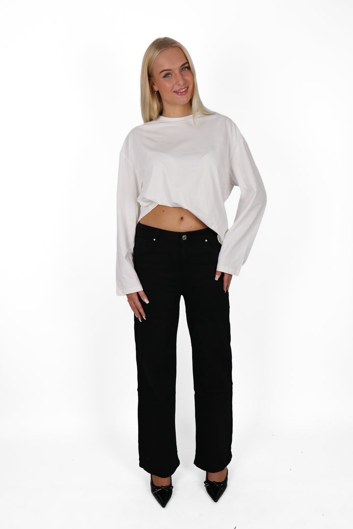 2498 Plus Size Wide Leg Jeans - Stretch