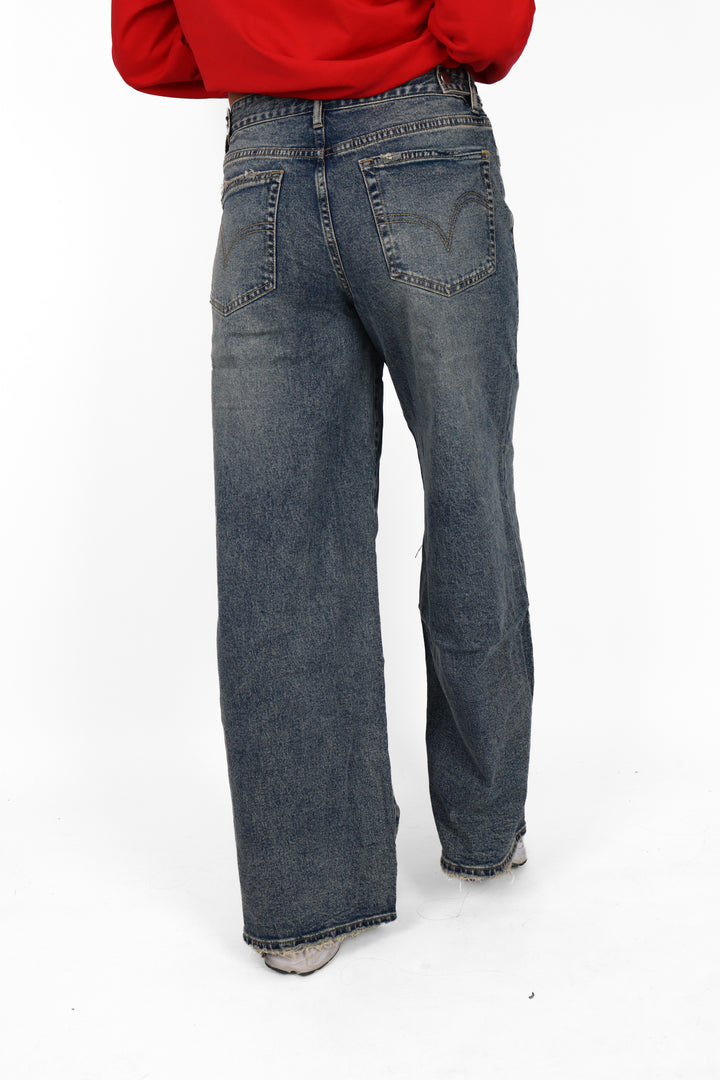 Fitted Midwaist Wide Leg Jeans - Light Stretch