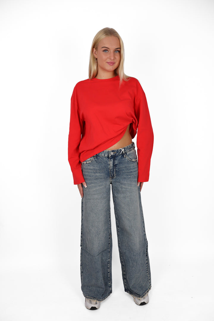Fitted Midwaist Wide Leg Jeans - Light Stretch