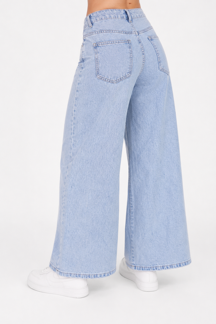 Palazzo Petite Wide Leg Jeans - Stretch