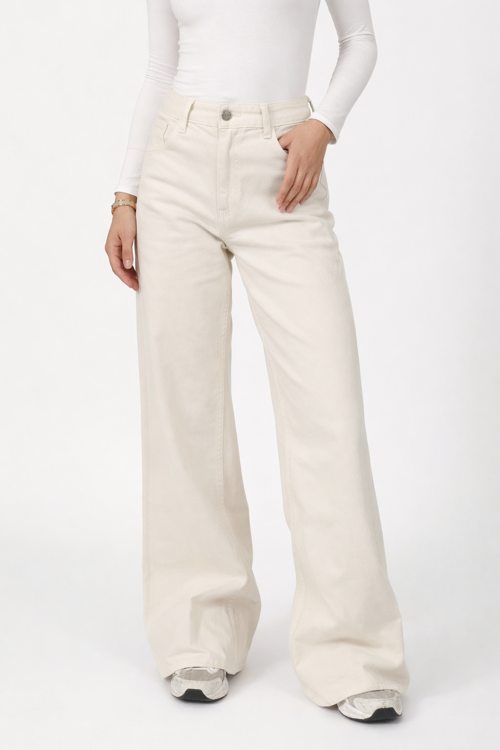 Soft Tone Wide Leg Jeans - Stretch