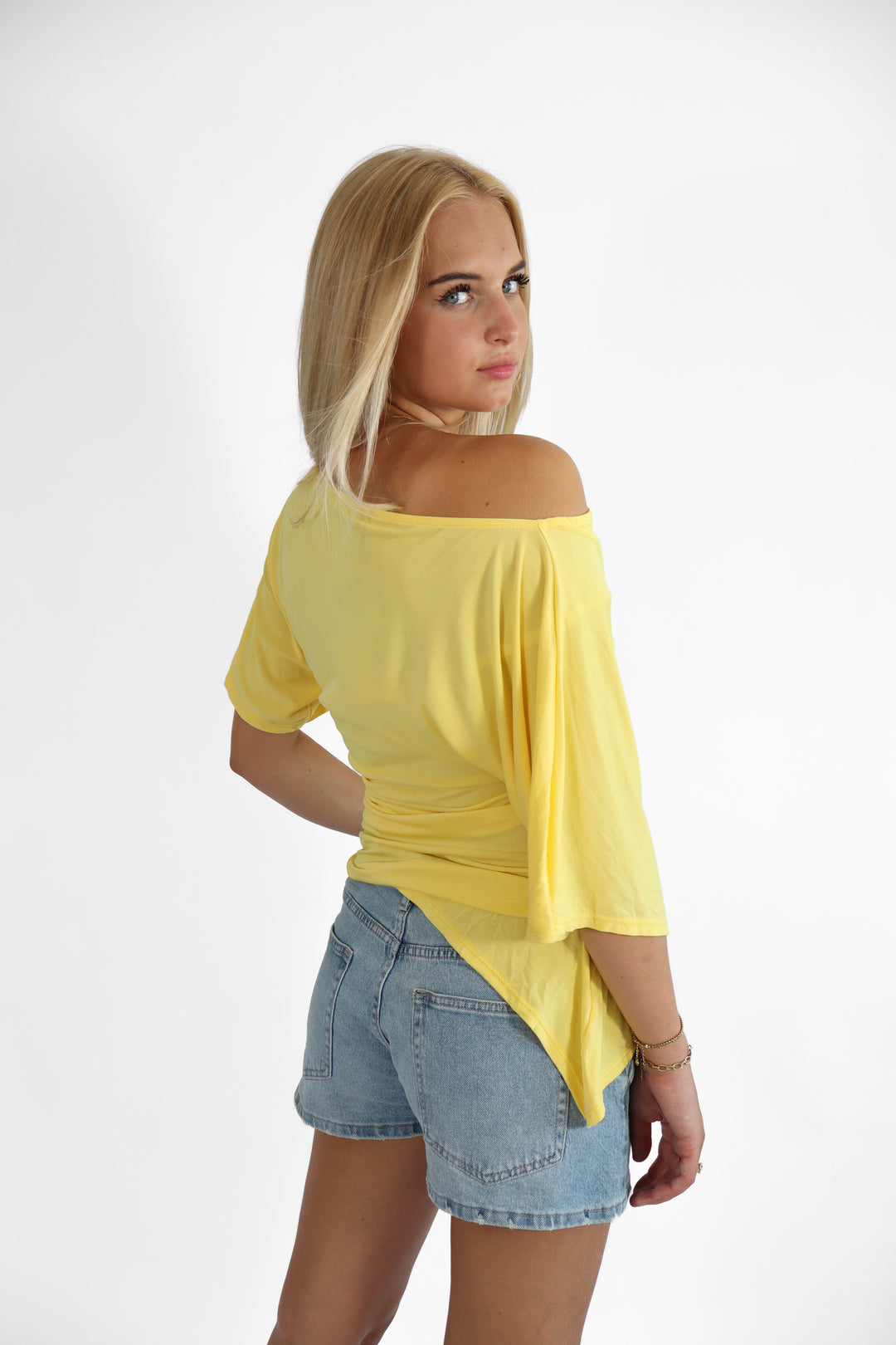 Ivory Draped Top - Stretch