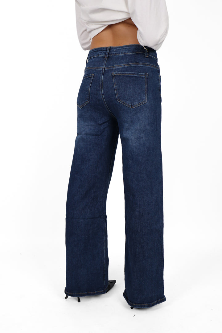 2728 Plus Size Wide Leg Jeans - Stretch