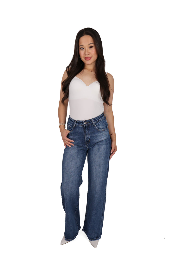 The Mi Amor Wide Leg Jeans - Stretch