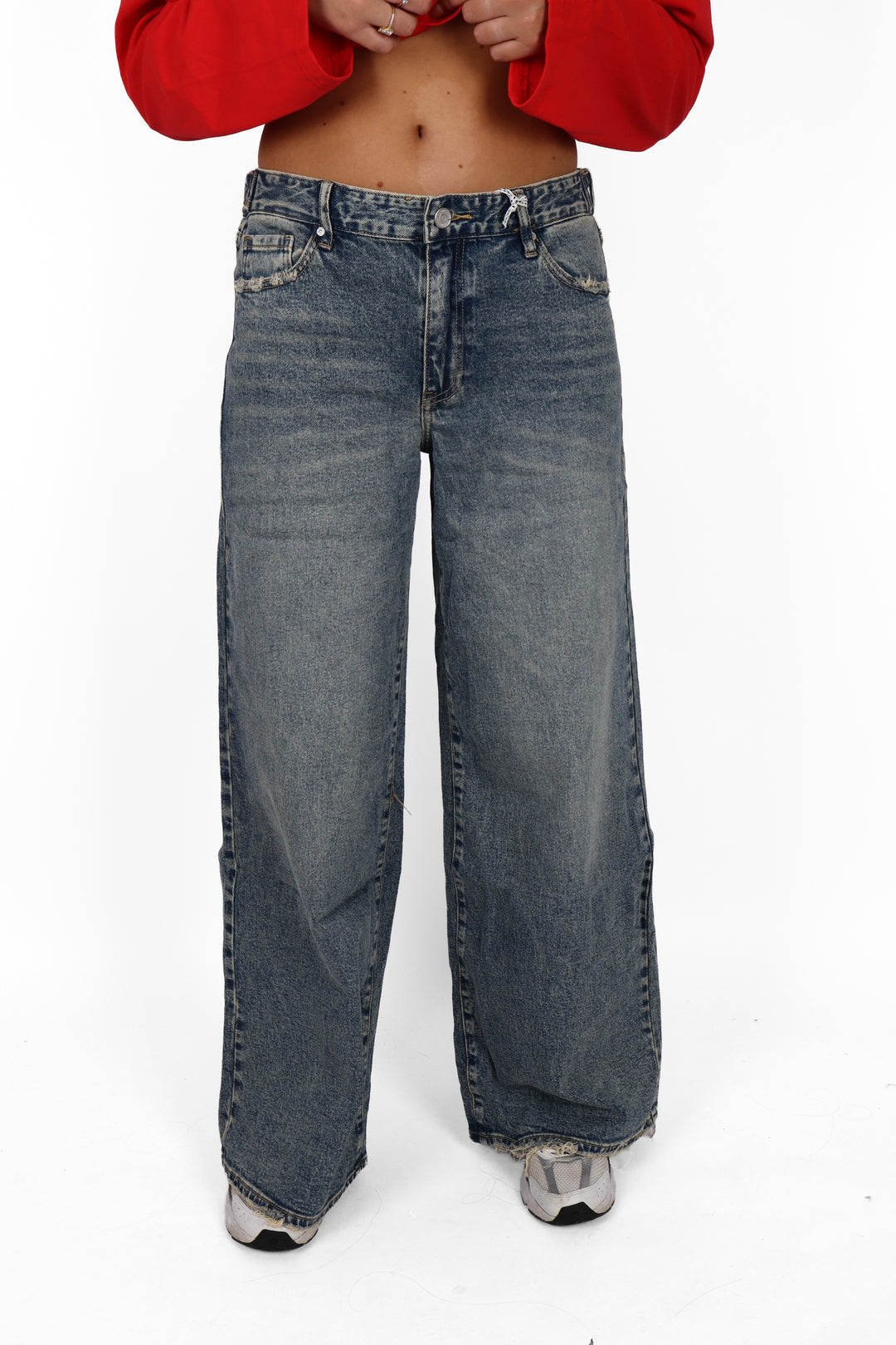 Fitted Midwaist Wide Leg Jeans - Light Stretch
