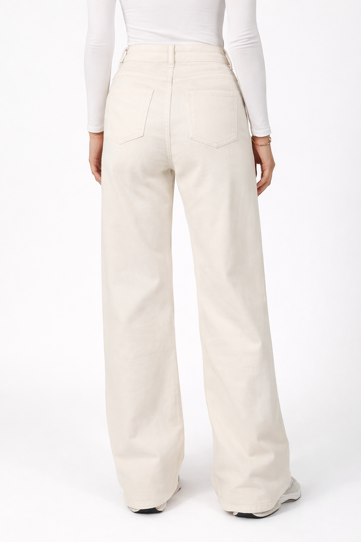 Soft Tone Wide Leg Jeans - Stretch