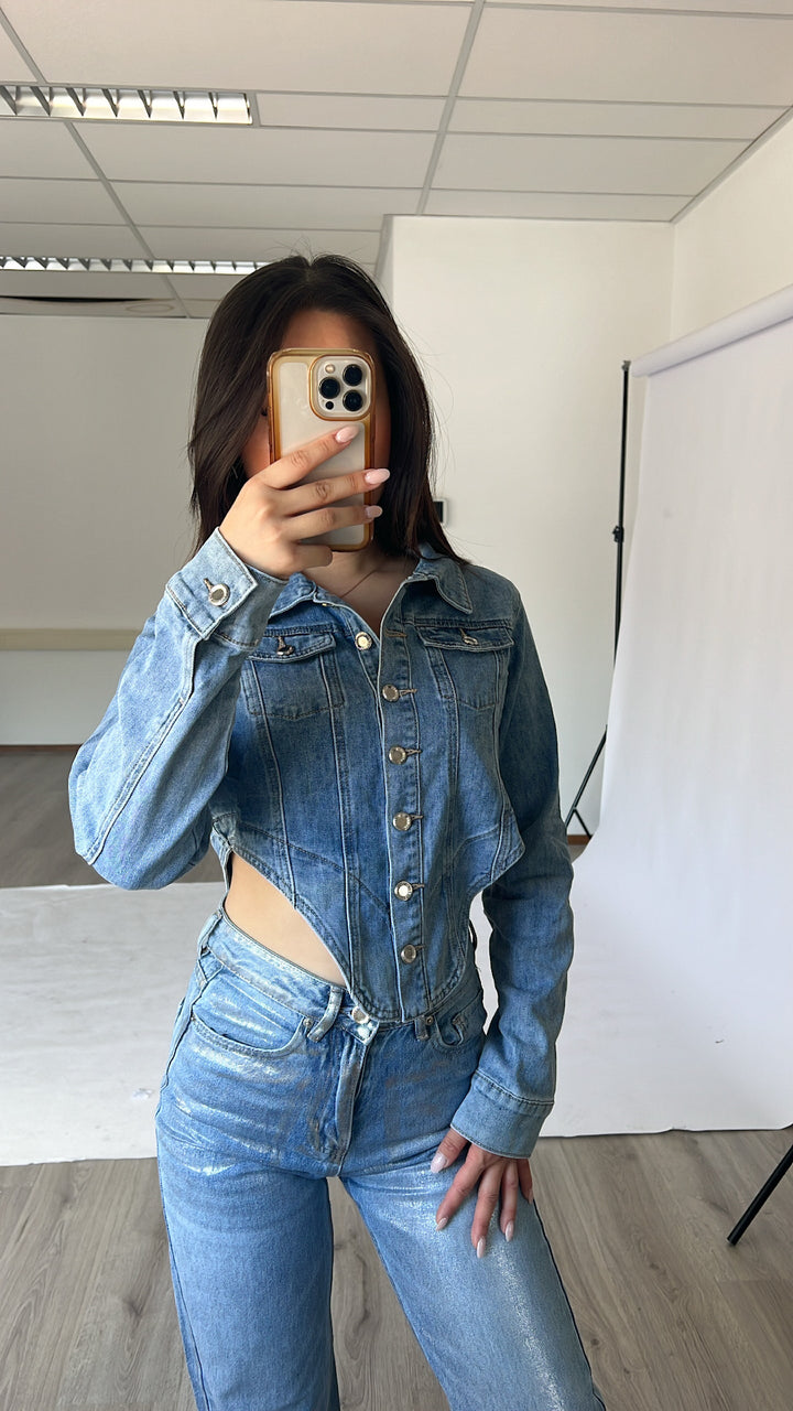 Cut Out Jacket - Denim