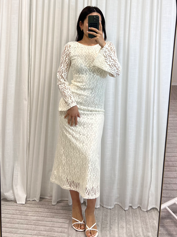 Crochet Maxi Dress - White