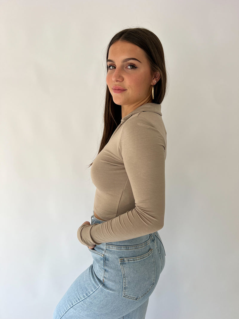 Elsie Top - Light Taupe