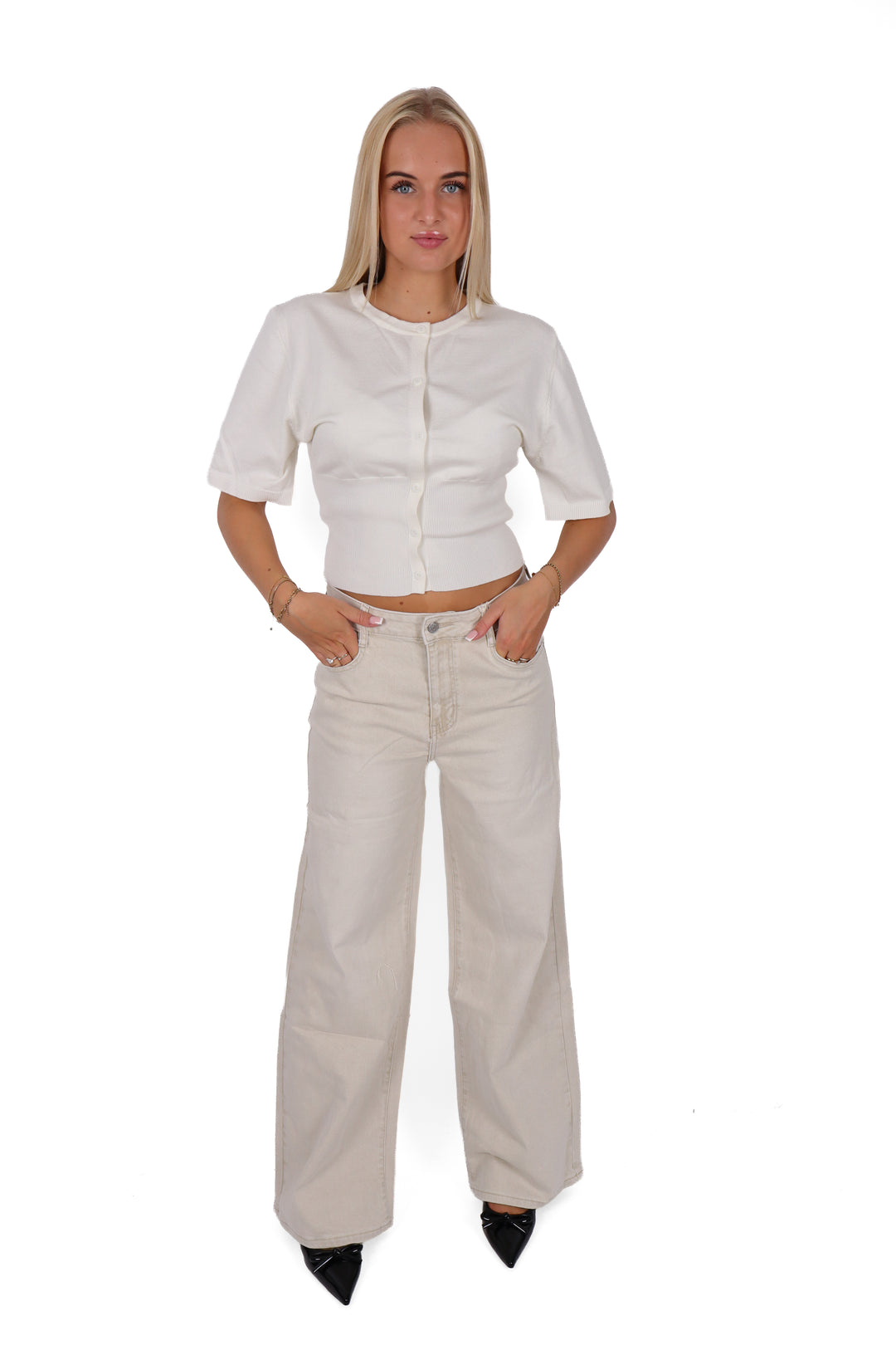 The Solé Midwaist Wide Leg Jeans - Stretch
