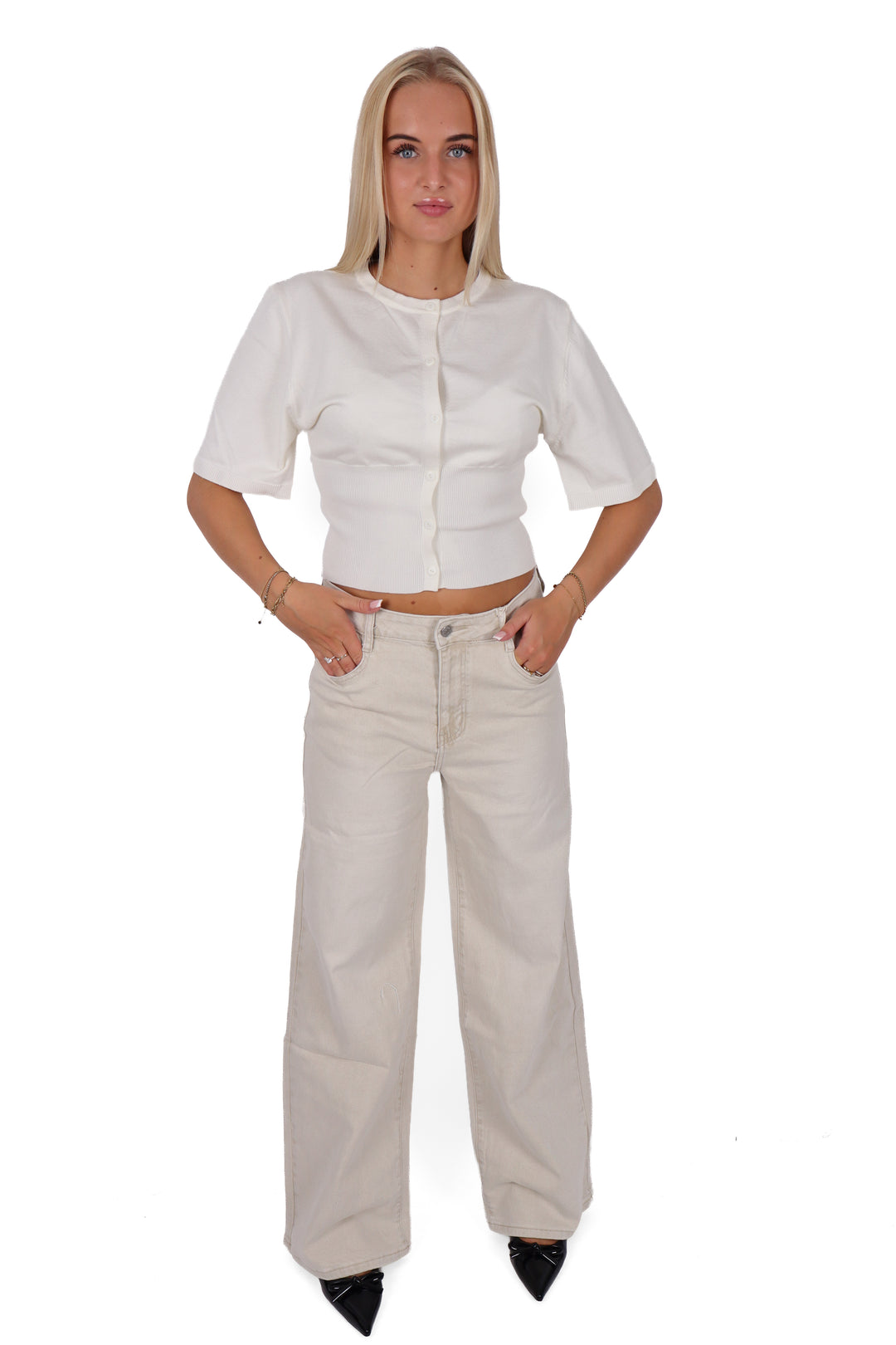 The Solé Midwaist Wide Leg Jeans - Stretch