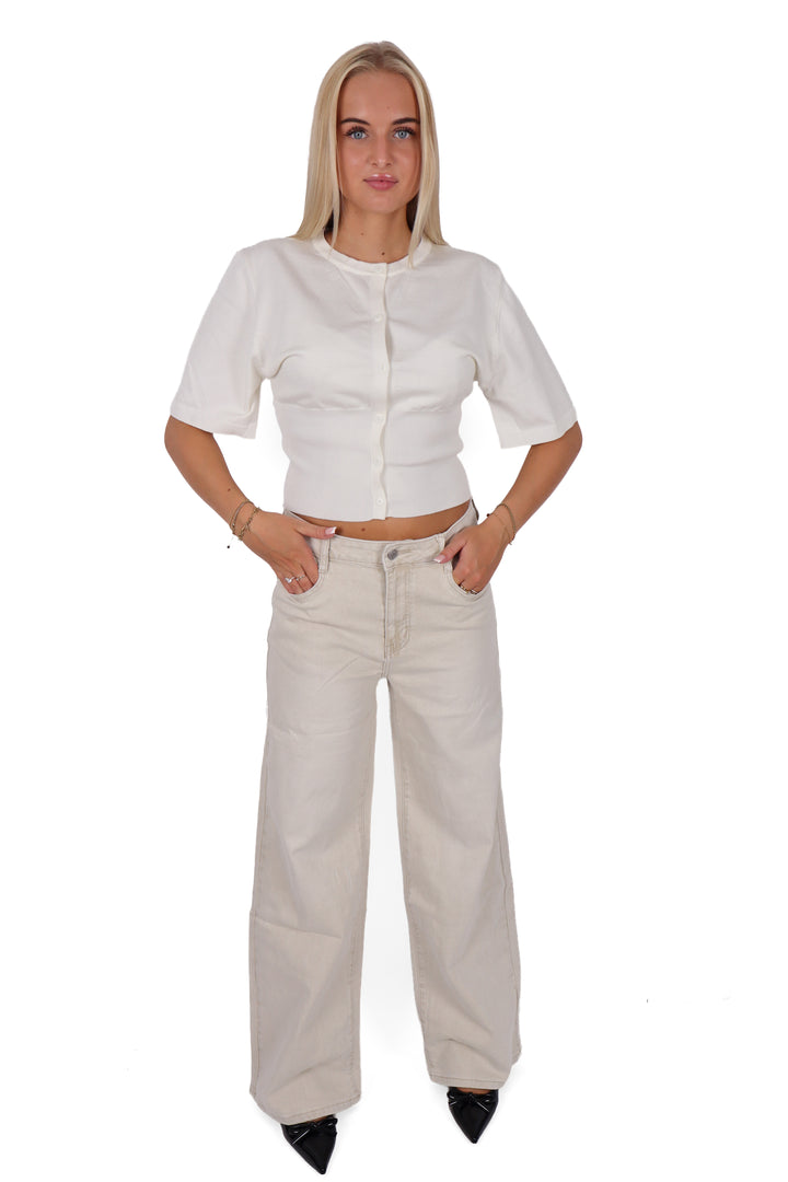 The Solé Midwaist Wide Leg Jeans - Stretch