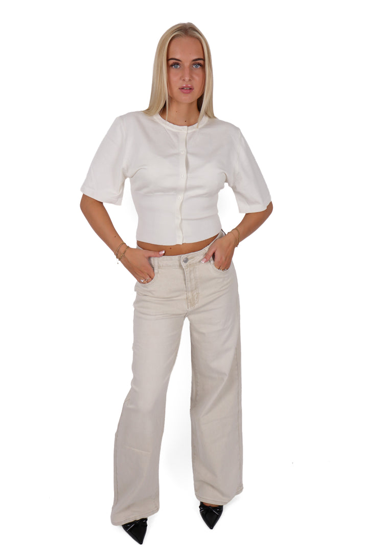The Solé Midwaist Wide Leg Jeans - Stretch