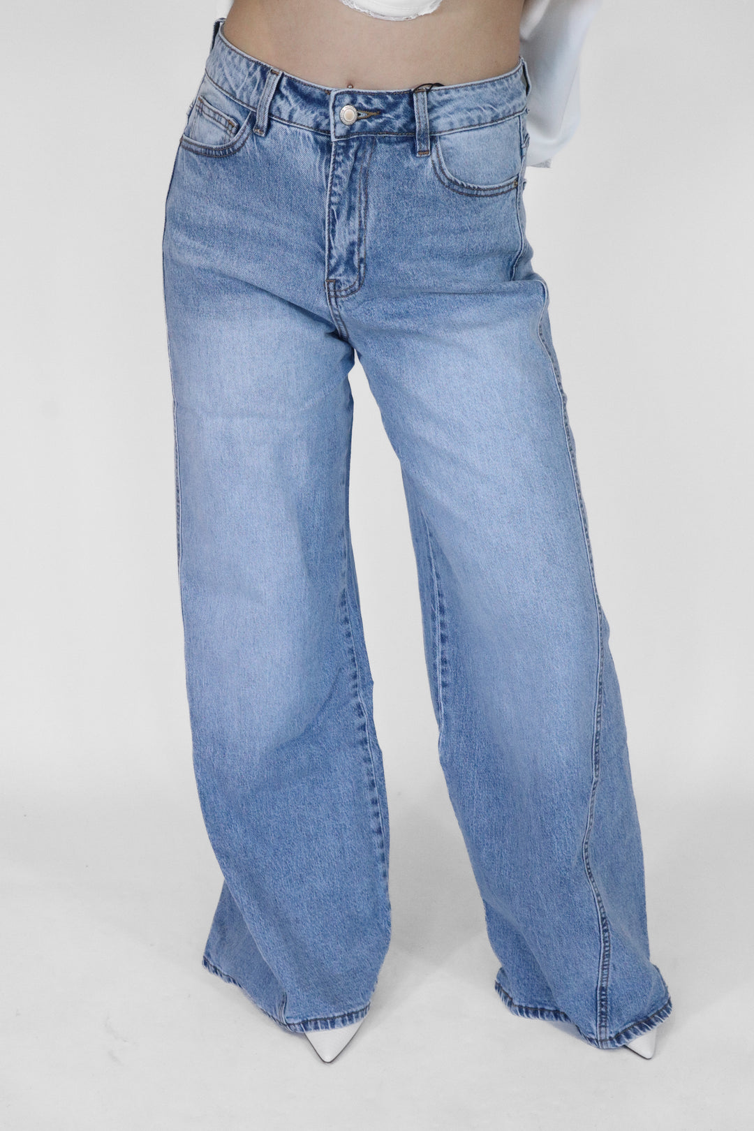 Palazzo Wide Leg Jeans - Light Stretch