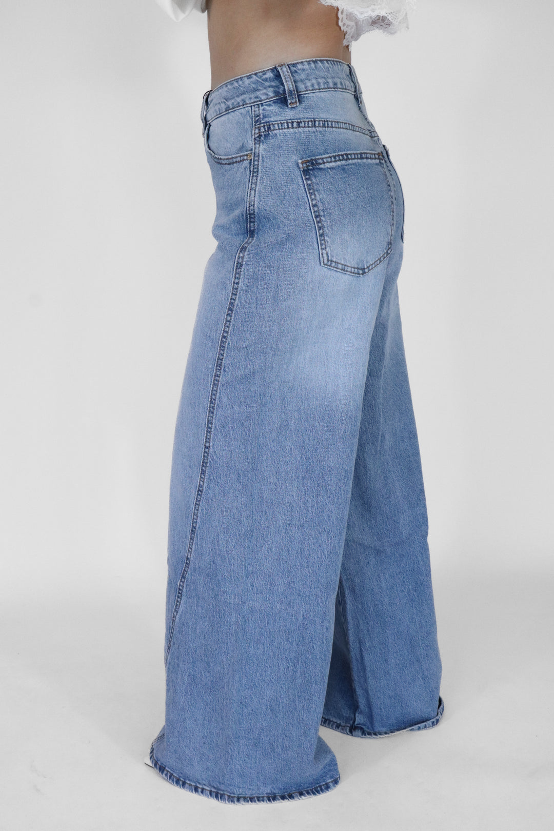 Palazzo Wide Leg Jeans - Light Stretch