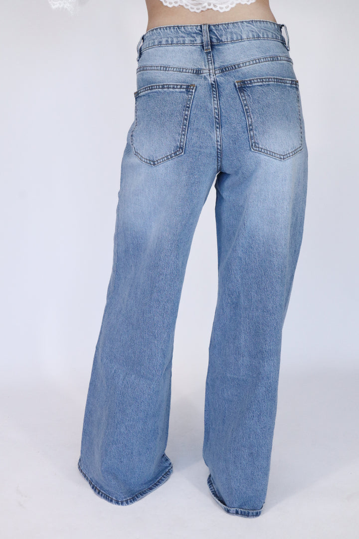 Palazzo Wide Leg Jeans - Light Stretch