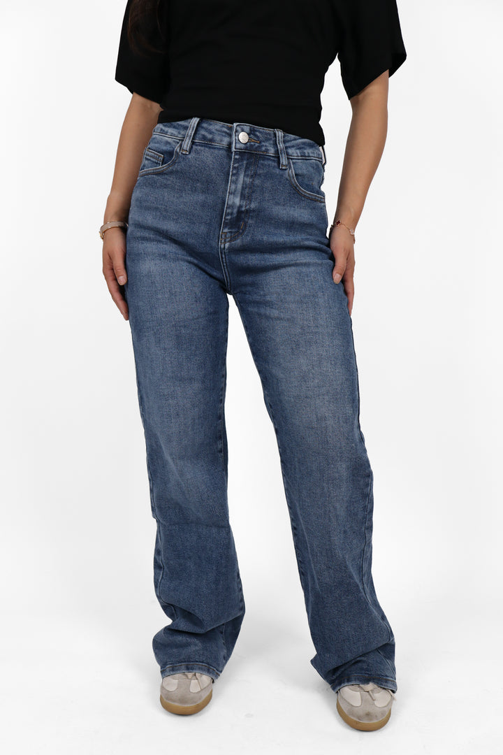 Maya Plus Size Wide Leg Jeans - Stretch