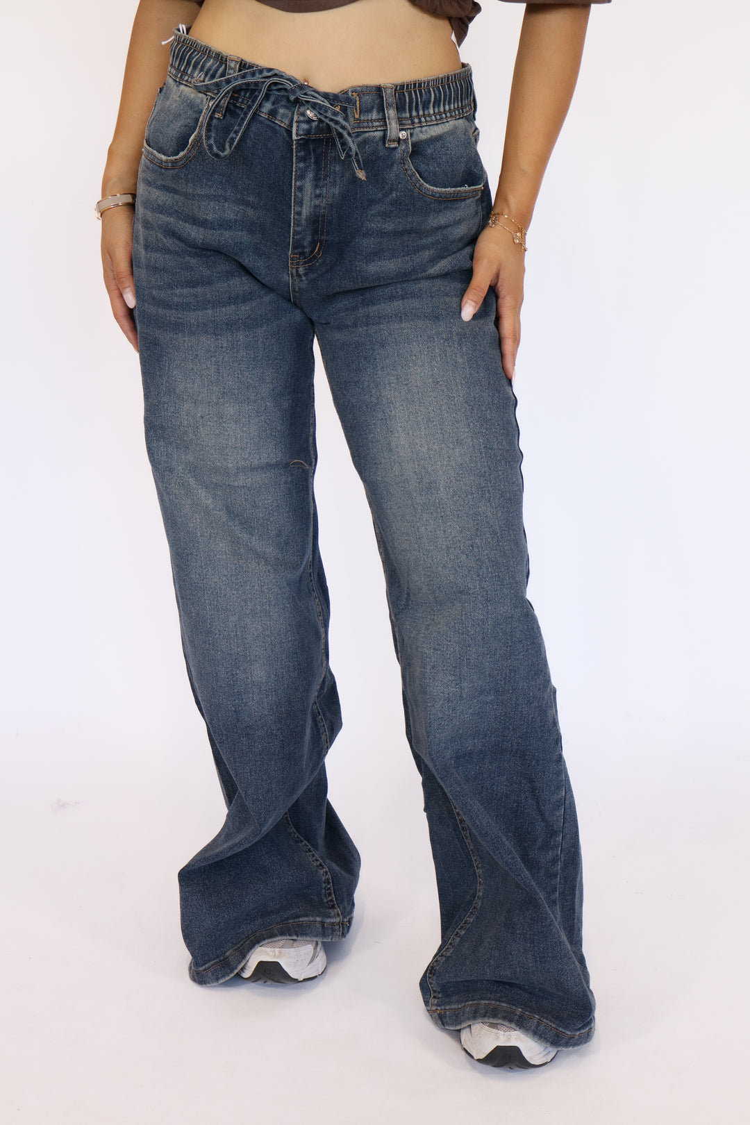 Veerle Plus Size Wide Leg Jeans - Stretch