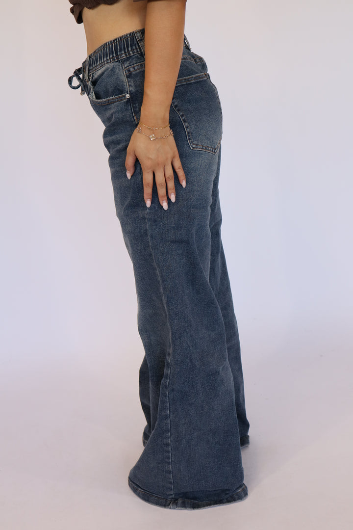 Veerle Plus Size Wide Leg Jeans - Stretch
