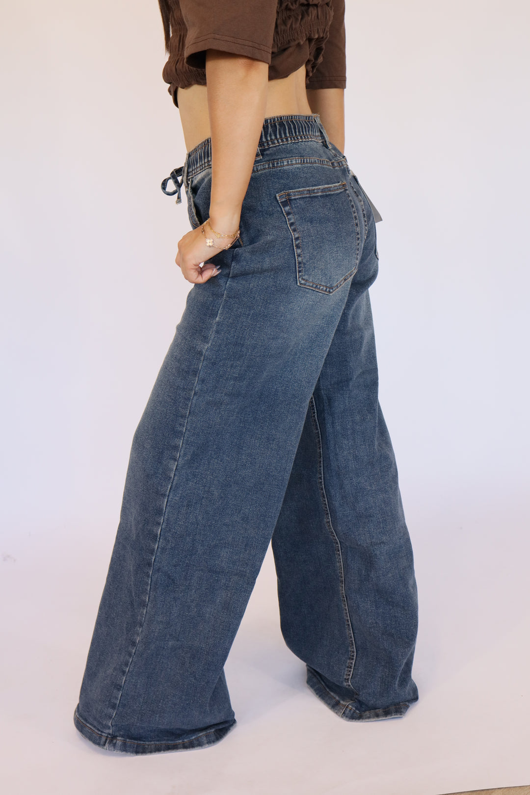 Veerle Plus Size Wide Leg Jeans - Stretch