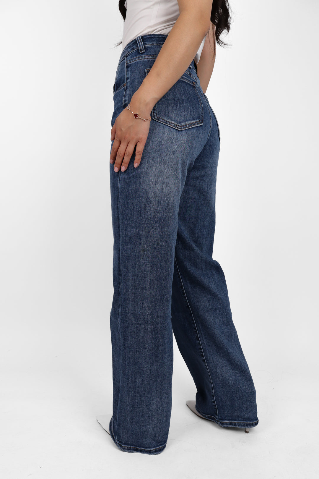The Mi Amor Wide Leg Jeans - Stretch