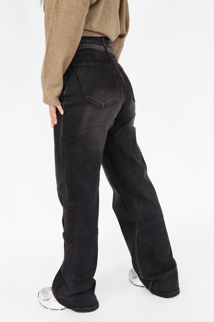 Ivy Tied Wide Leg Jeans - Stretch