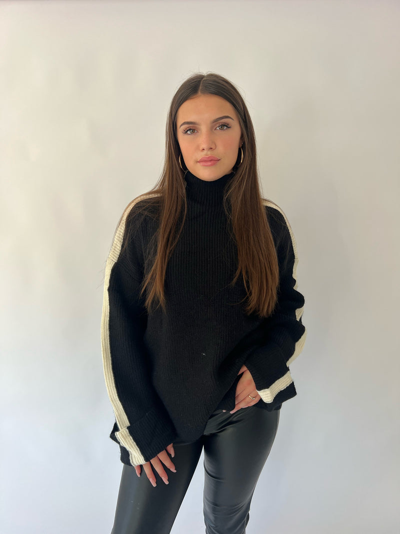 Striped Sweater - Black