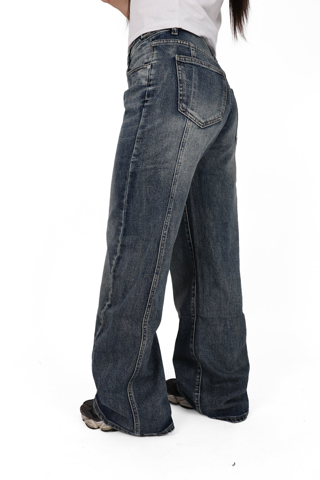 Midnight Fade Wide Leg Jeans - Stretch