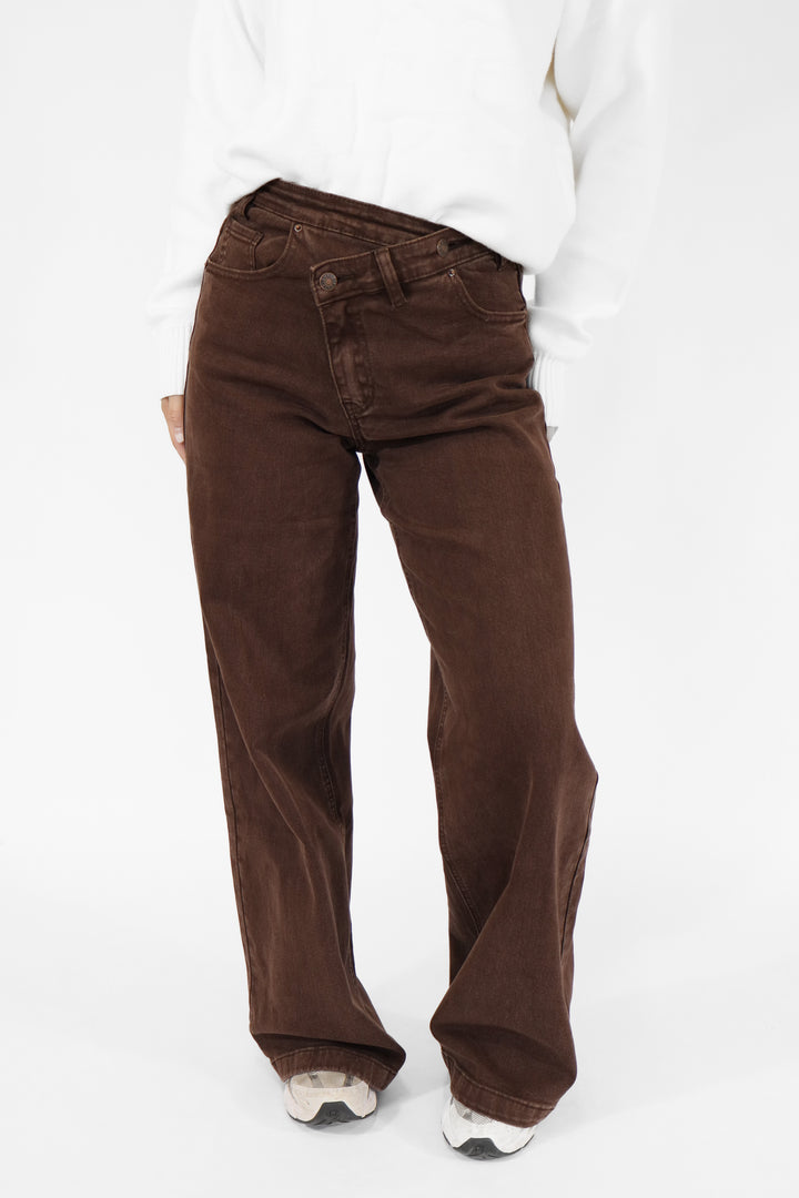 Lou Twisted Wide Leg Jeans - Stretch