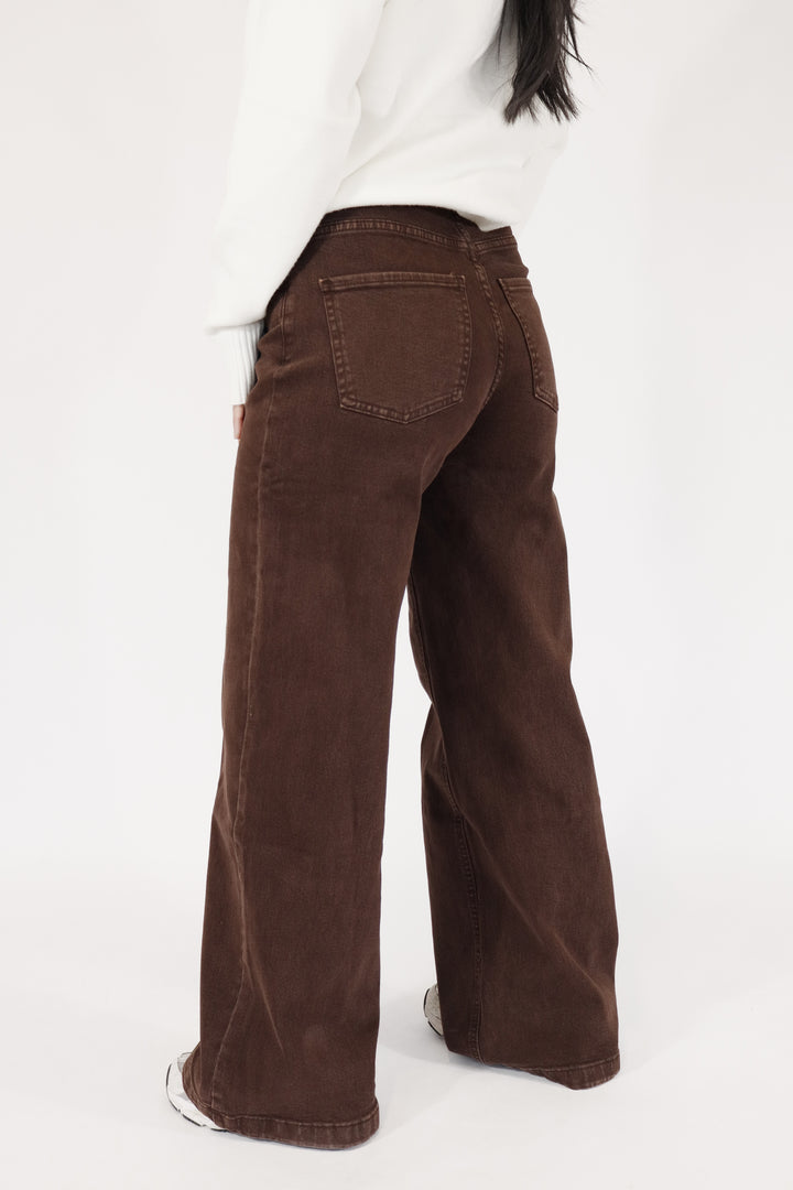 Lou Twisted Wide Leg Jeans - Stretch