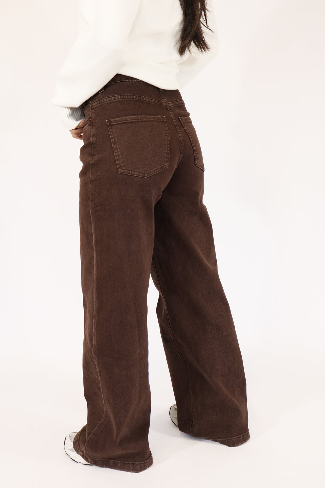 Lou Twisted Wide Leg Jeans - Stretch