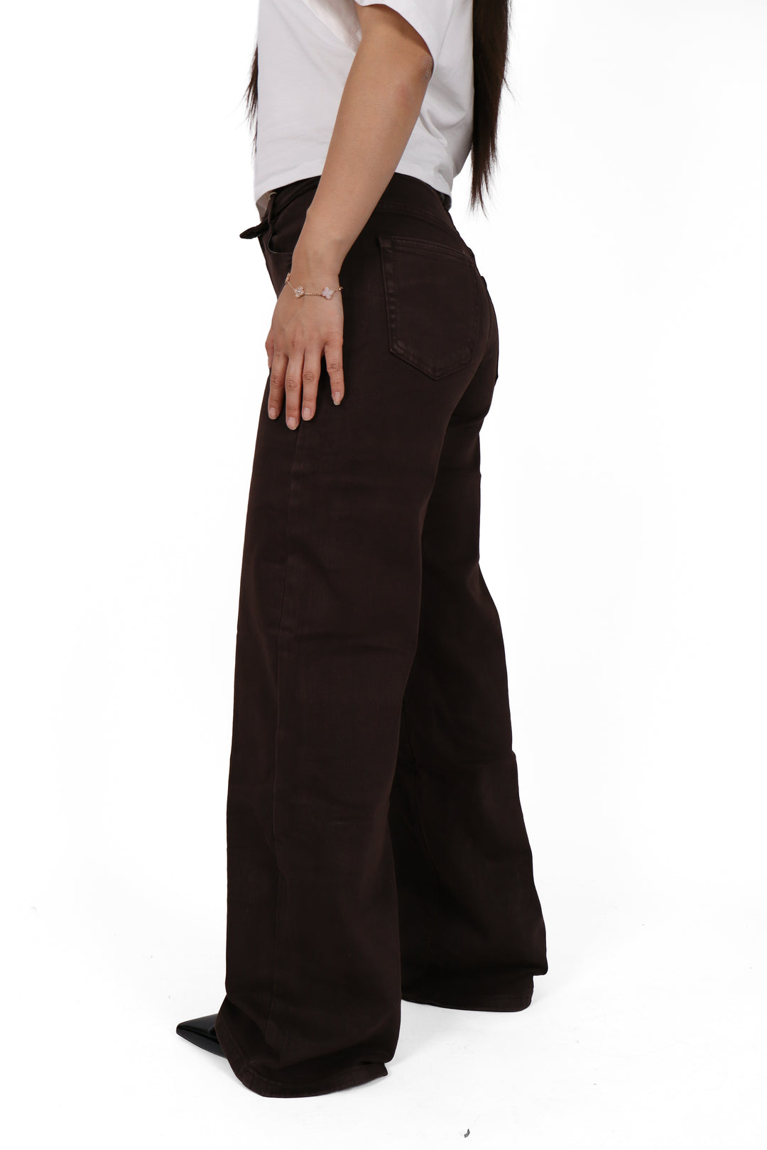 Folded Over TALL Wide Leg Jeans - Light Stretch