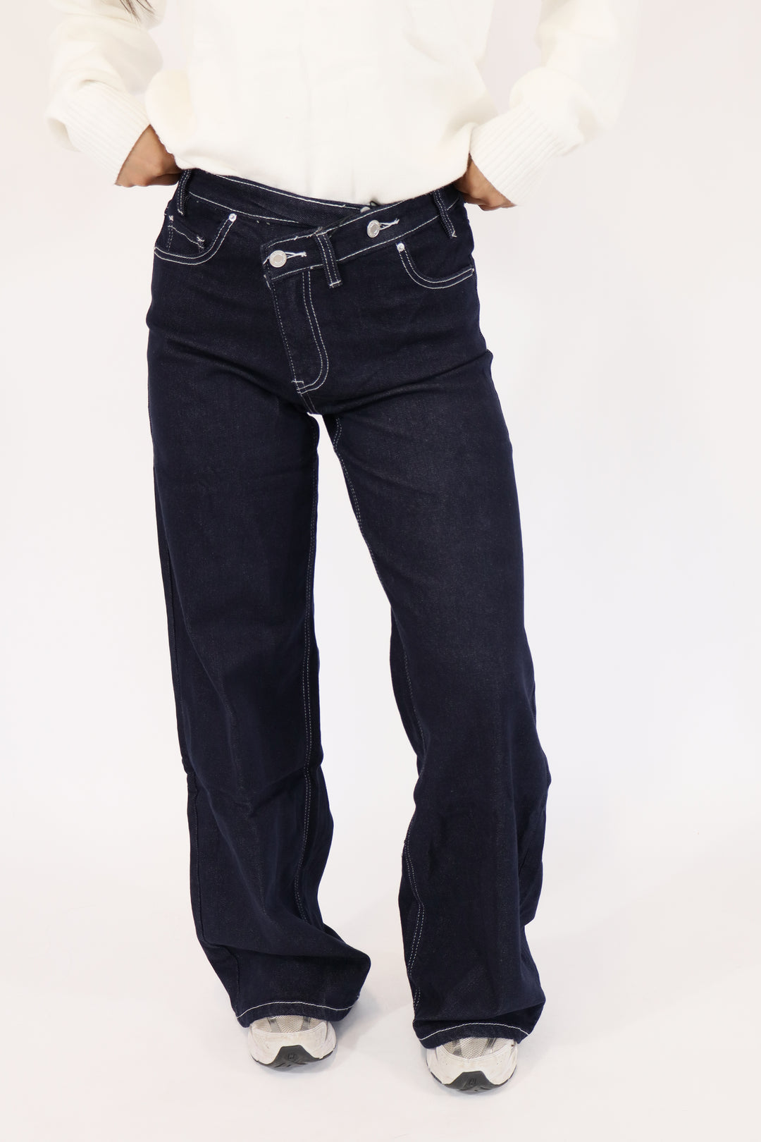 Lou Wide Leg Twisted Jeans - Stretch