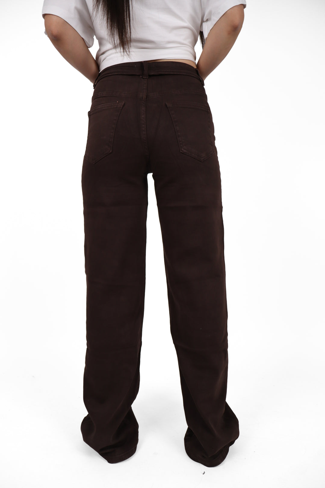 Folded Over TALL Wide Leg Jeans - Light Stretch