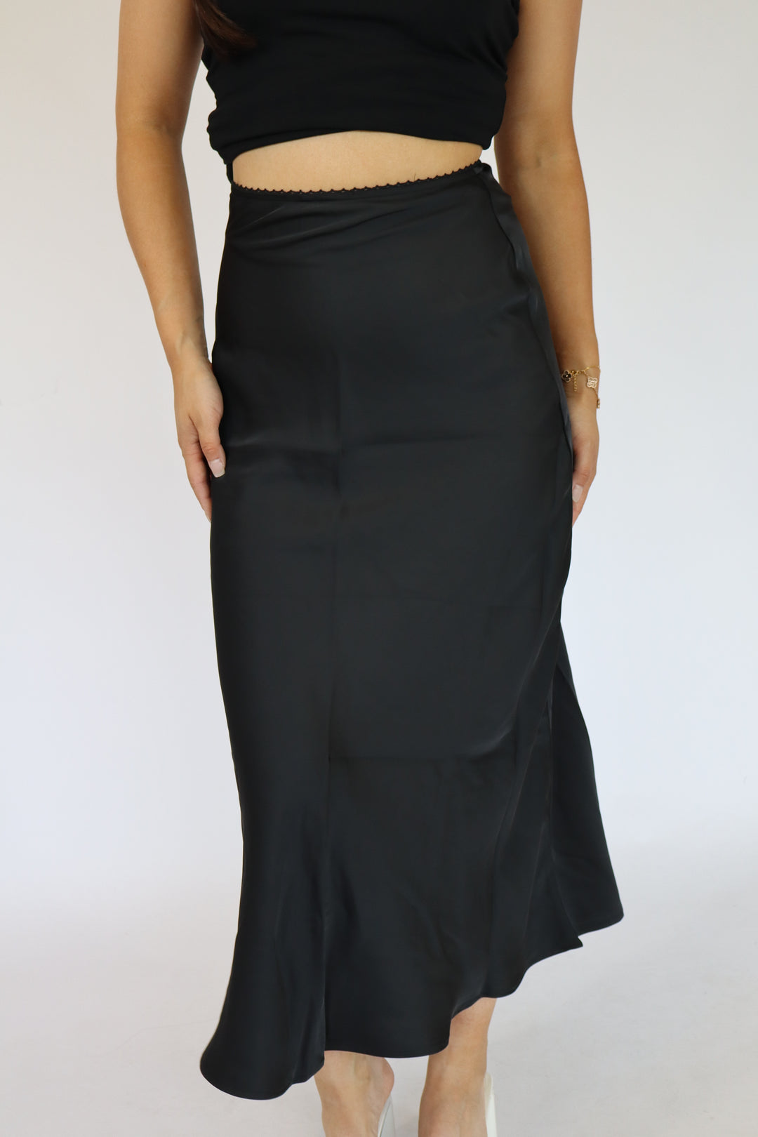 Satin Flow Midi Skirt